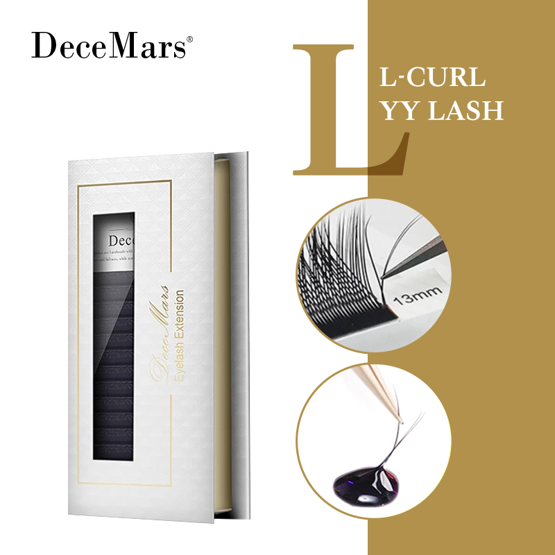 DeceMars YY Shape Black Brown Eyelashes Extensions Two Tip Lashes C/D Curl High Quality Idividual